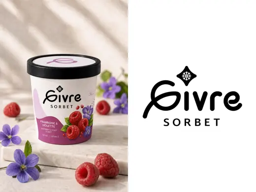 Givre — raspberry violet tub and logo lockup